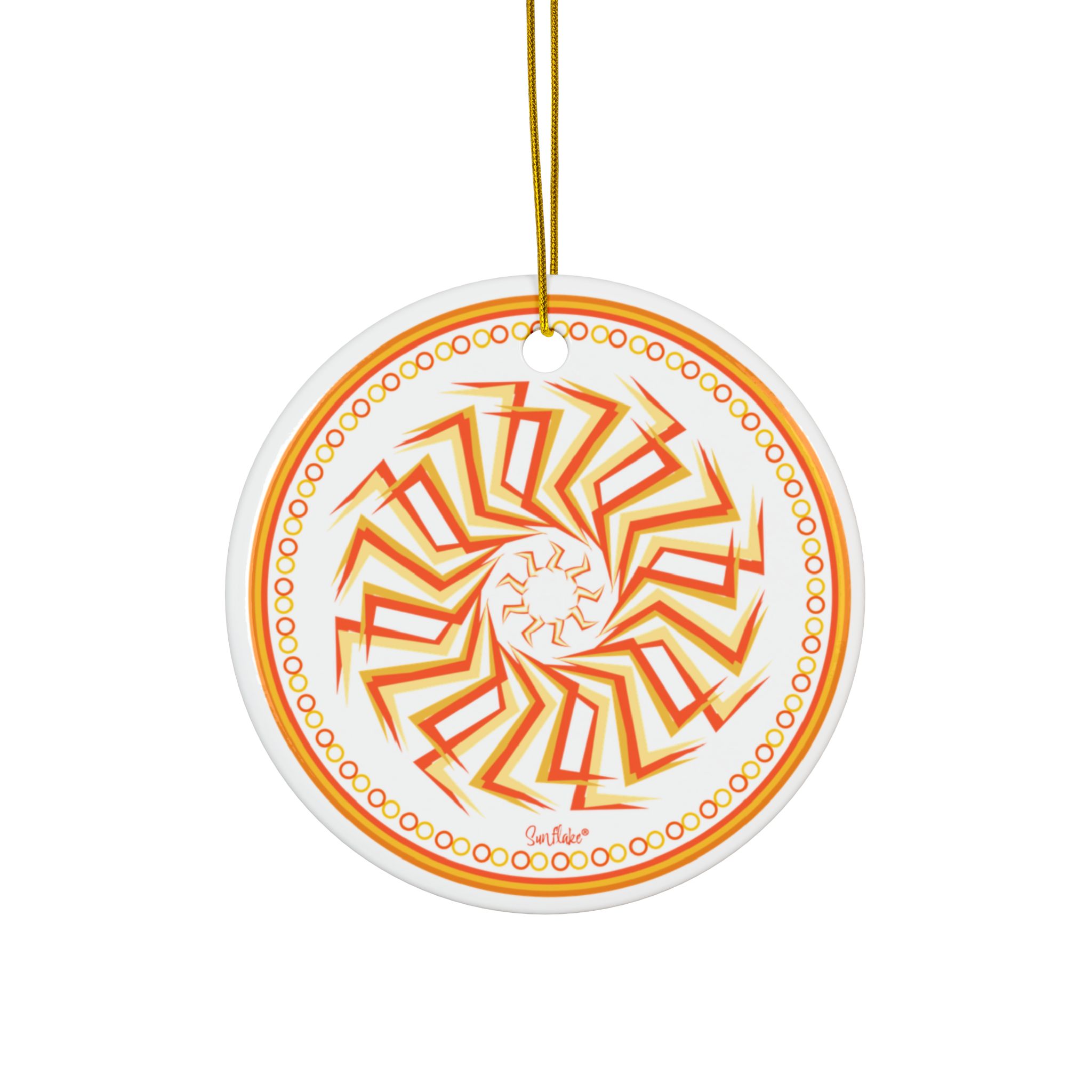 Sunflake Ceramic Ornament #8   2-Side Print