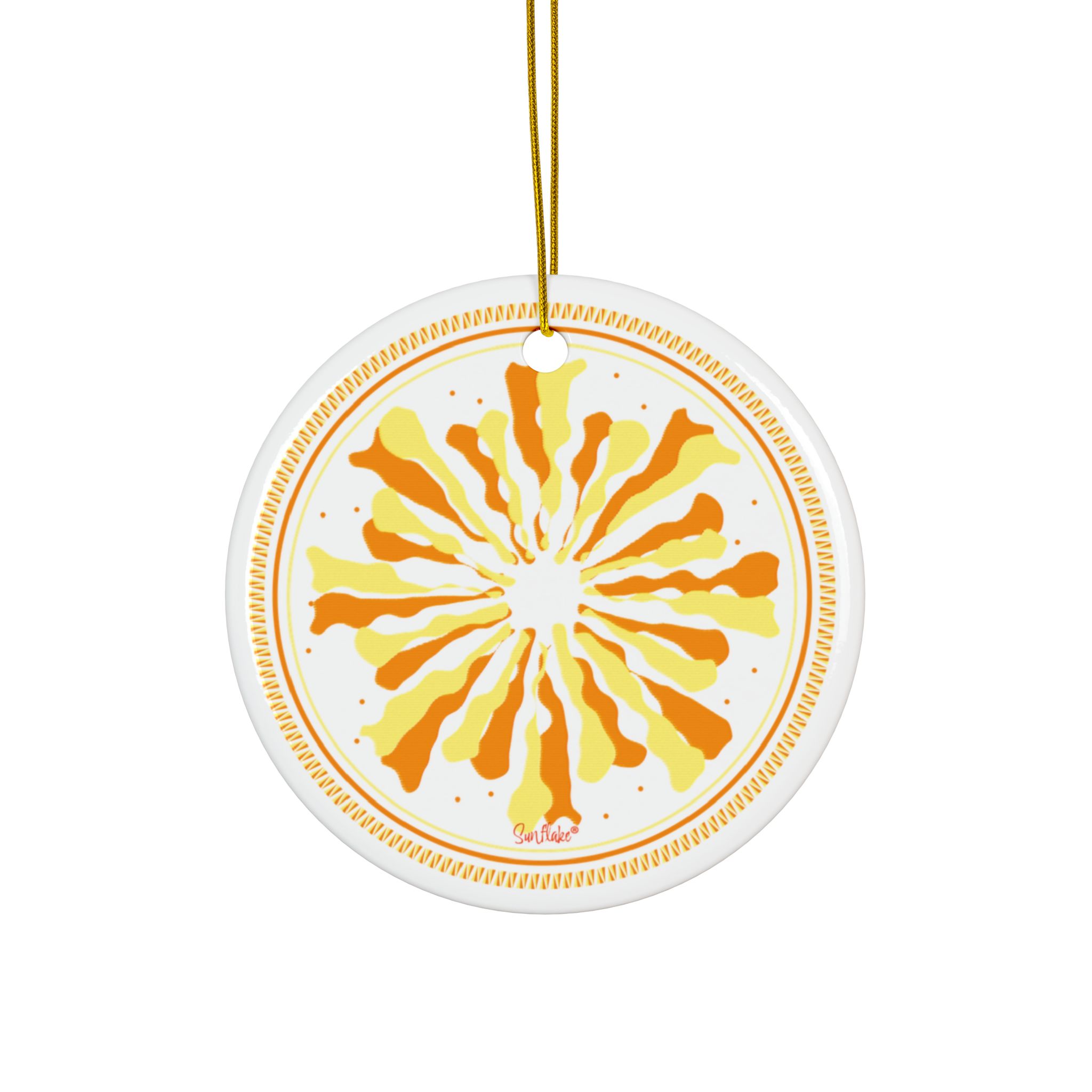 Sunflake Ceramic Ornament #11   2-Side Print