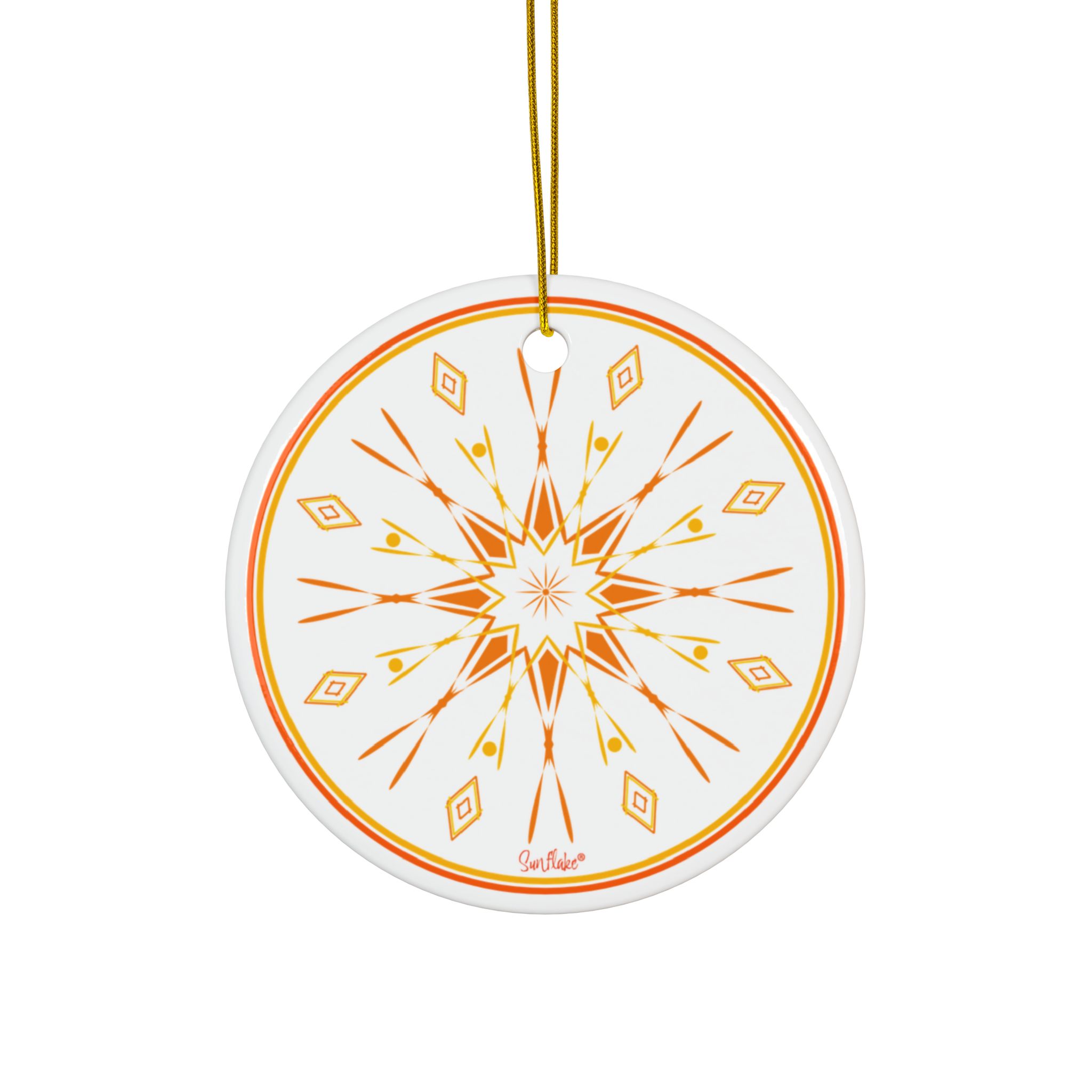 Sunflake Ceramic Ornament #16   2-Side Print