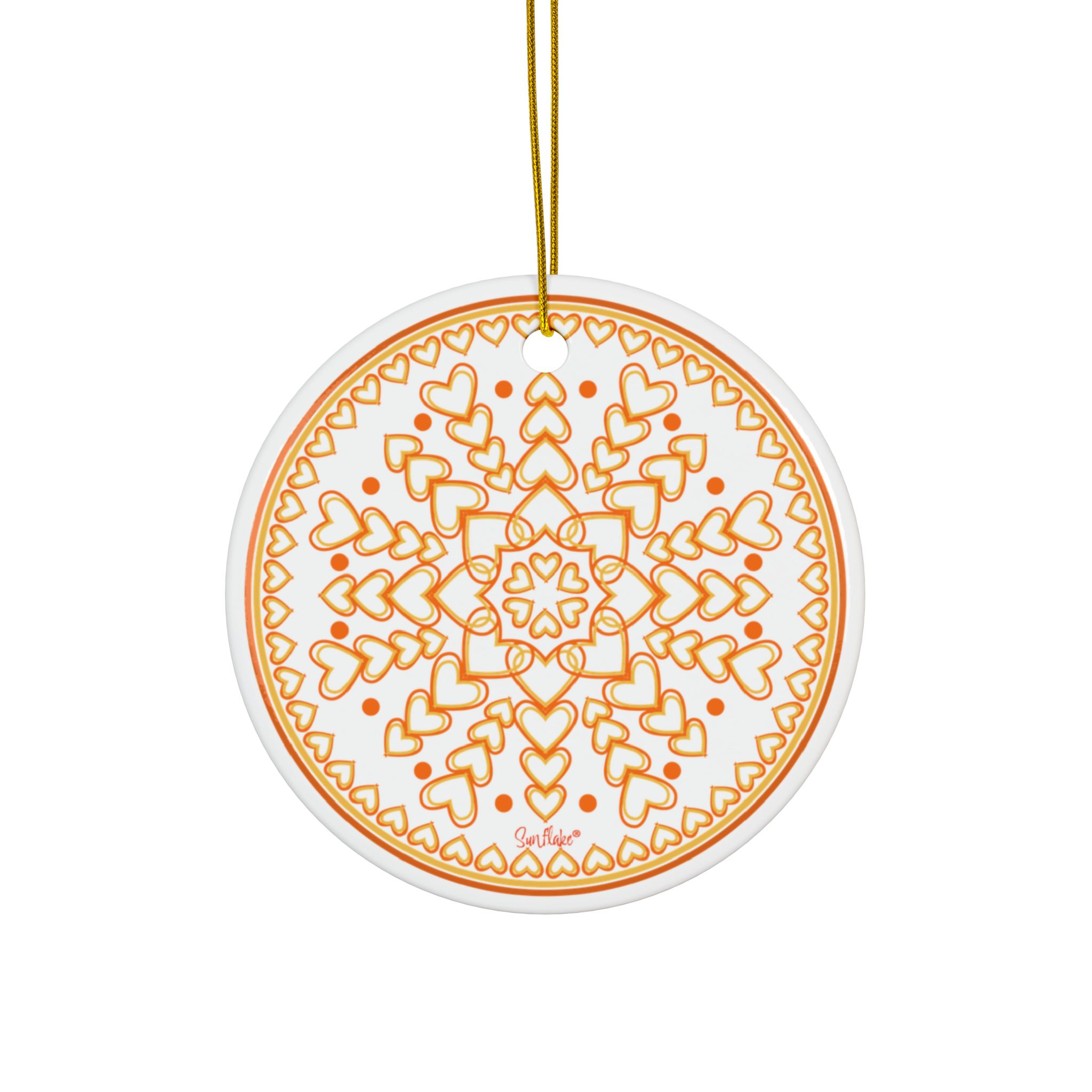 Sunflake Ceramic Ornament #24   2-Side Print