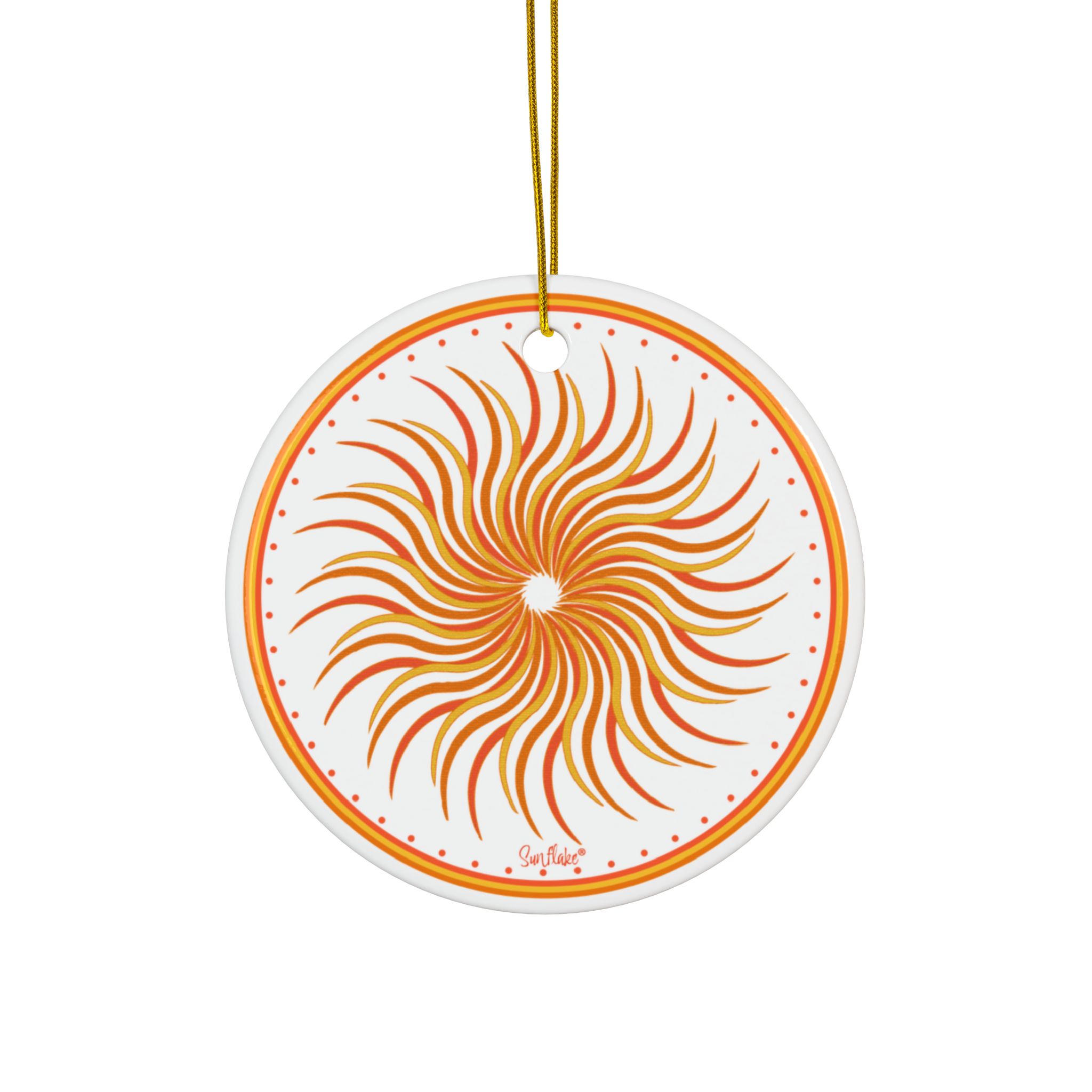 Sunflake Ceramic Ornament #7   2-Side Print