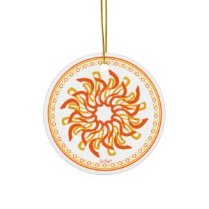 Sunflake Ceramic Ornament #5 2-Side Print