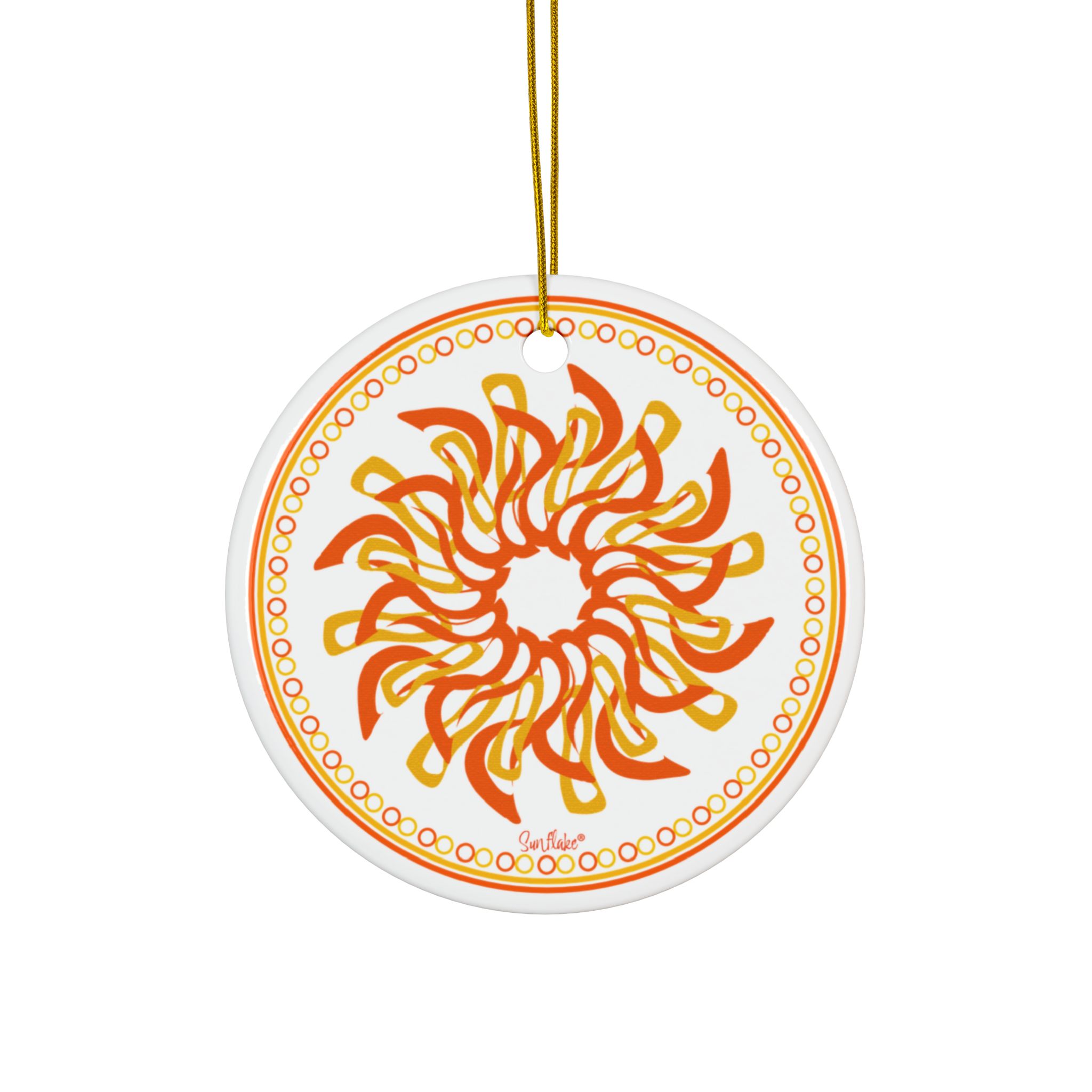 Sunflake Ceramic Ornament #5    2-Side Print