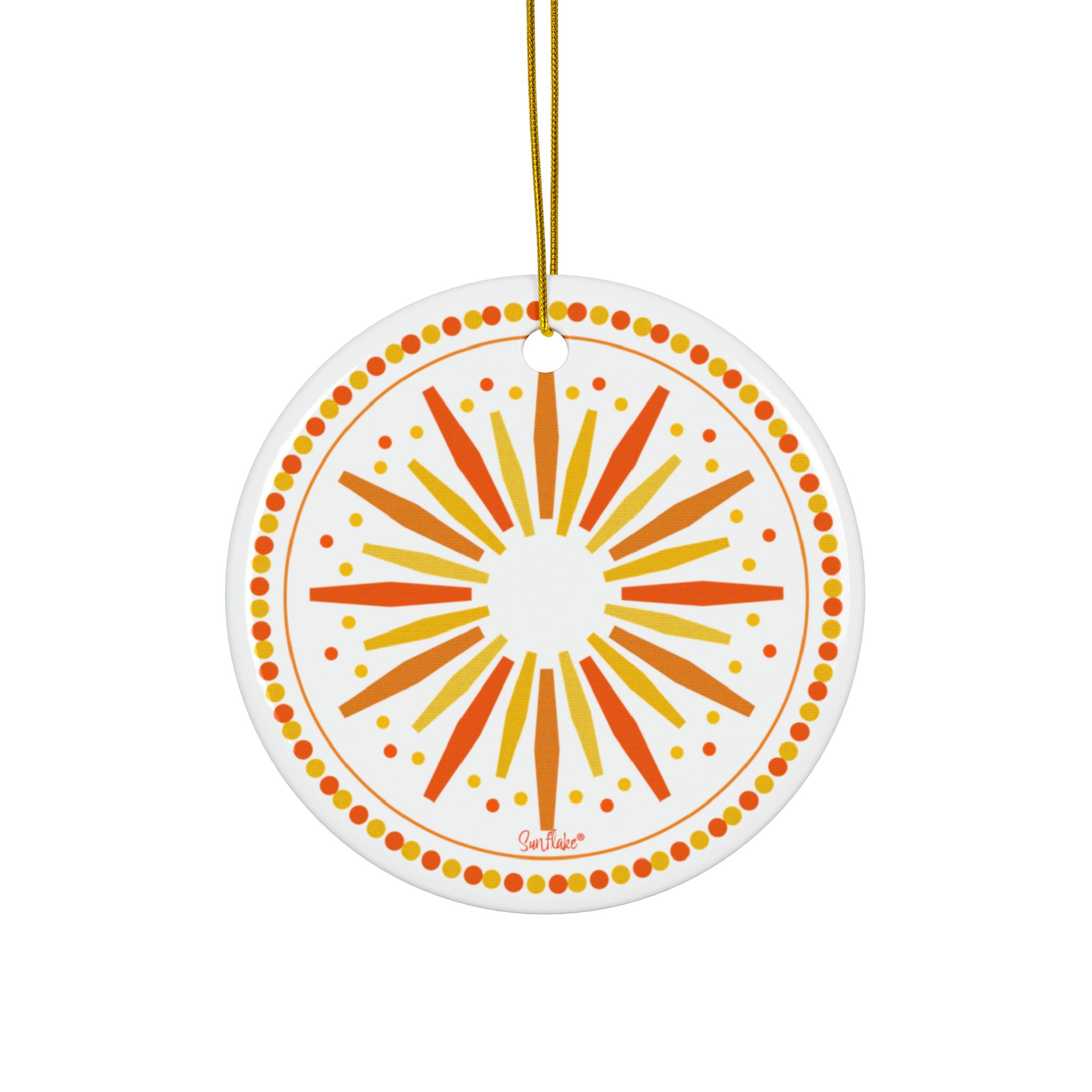 Sunflake Ceramic Ornament #4   2-Side Print