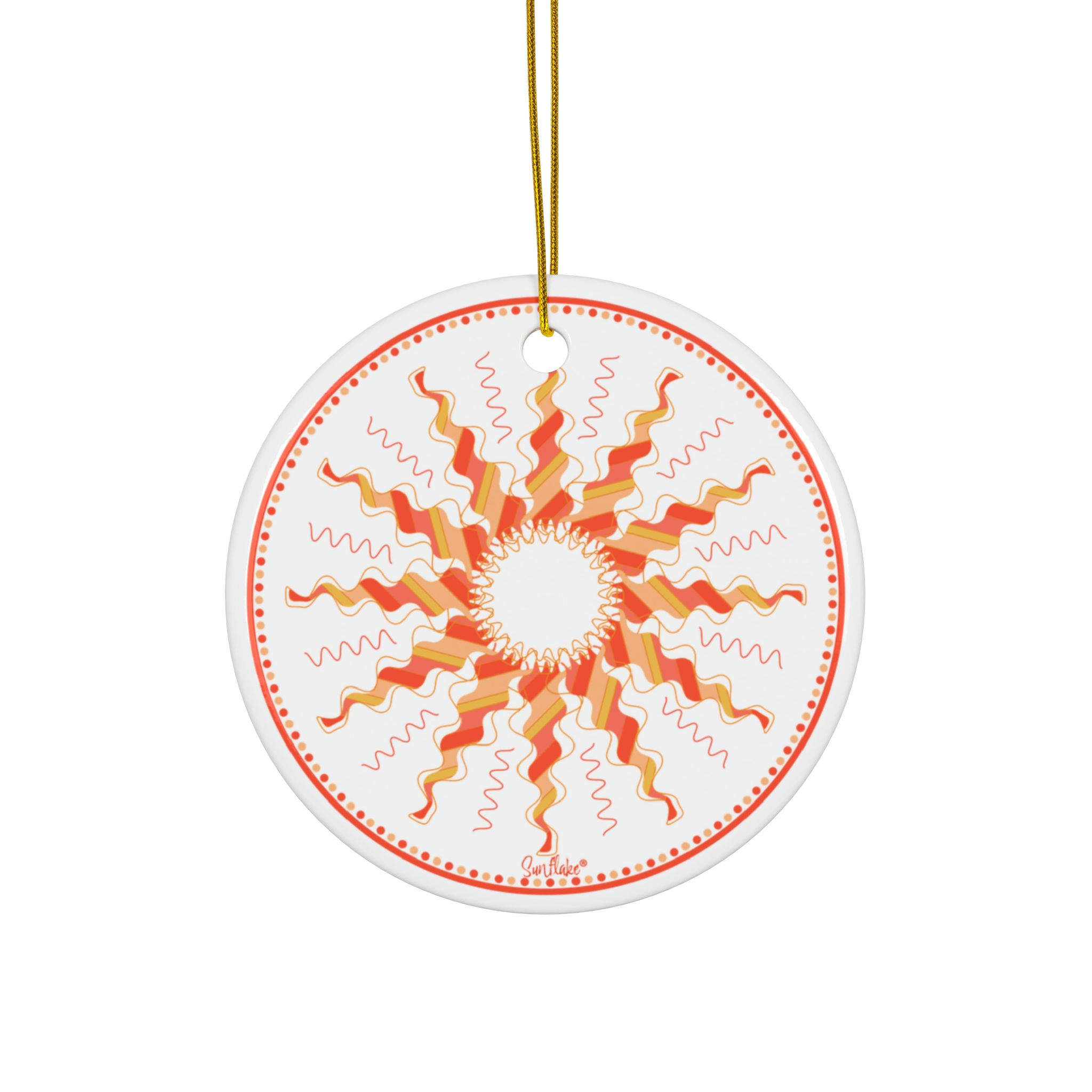 Sunflake Ceramic Ornament #22  2-Side Print