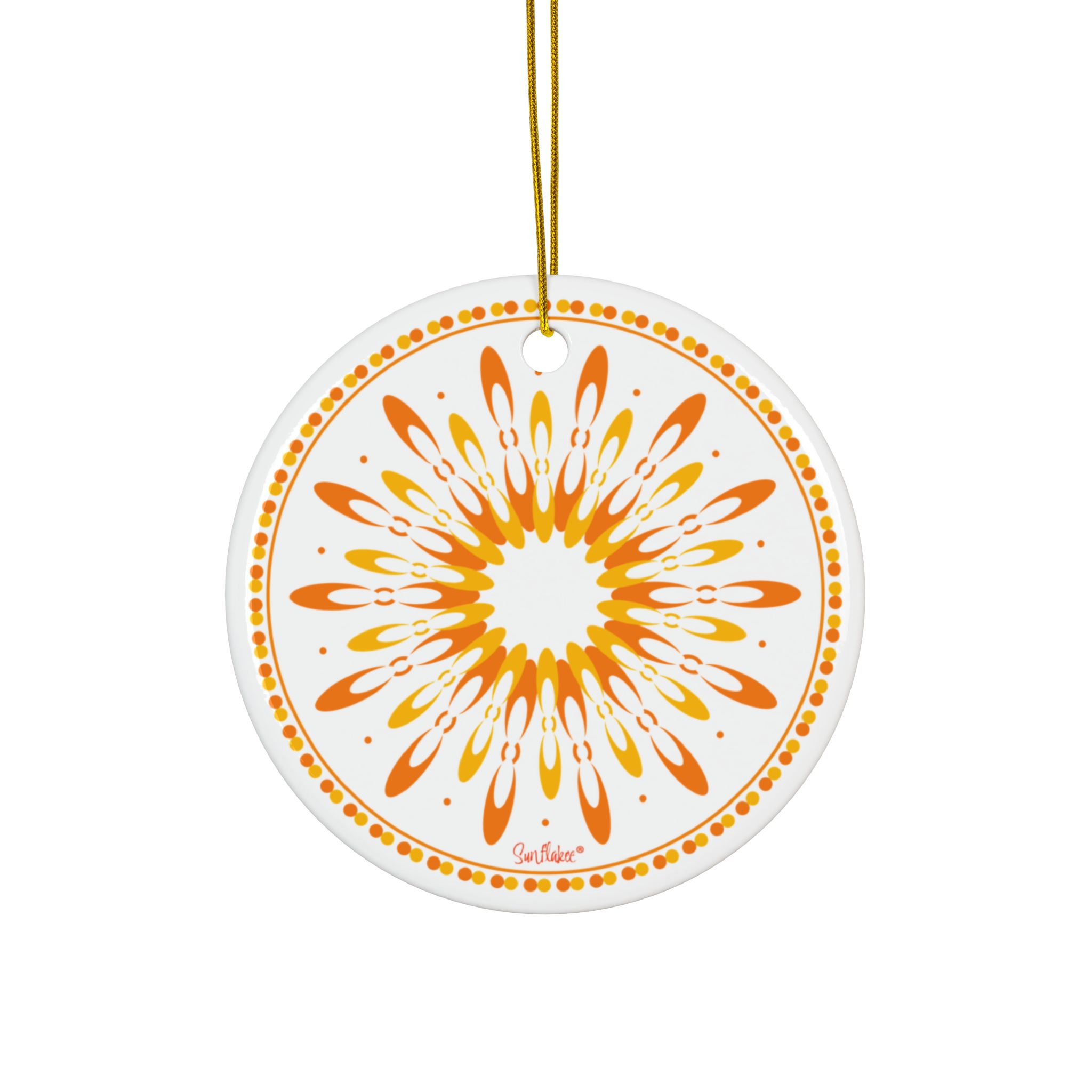 Sunflake Ceramic Ornament #14   2-Side Print