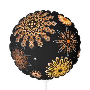 Sunflake Party Balloon #1 on Black 11"