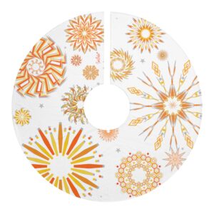 Sunflake Christmas Tree Skirt #2 on White