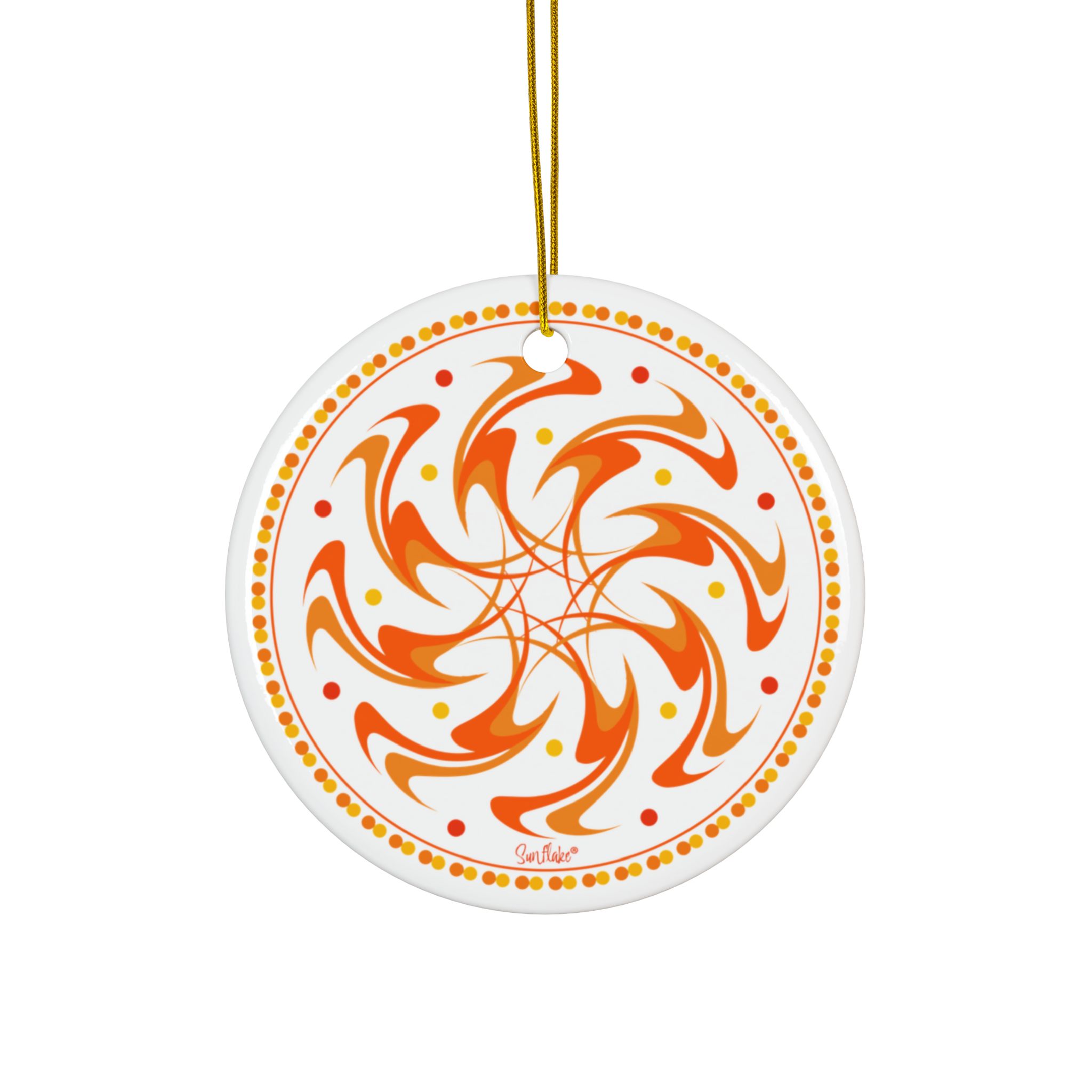 Sunflake Ceramic Ornament #17   2-Side Print
