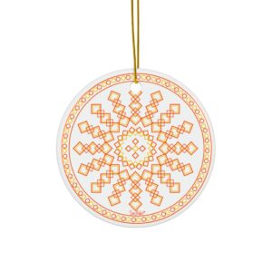Sunflake Ceramic Ornament #18 2-Side Print
