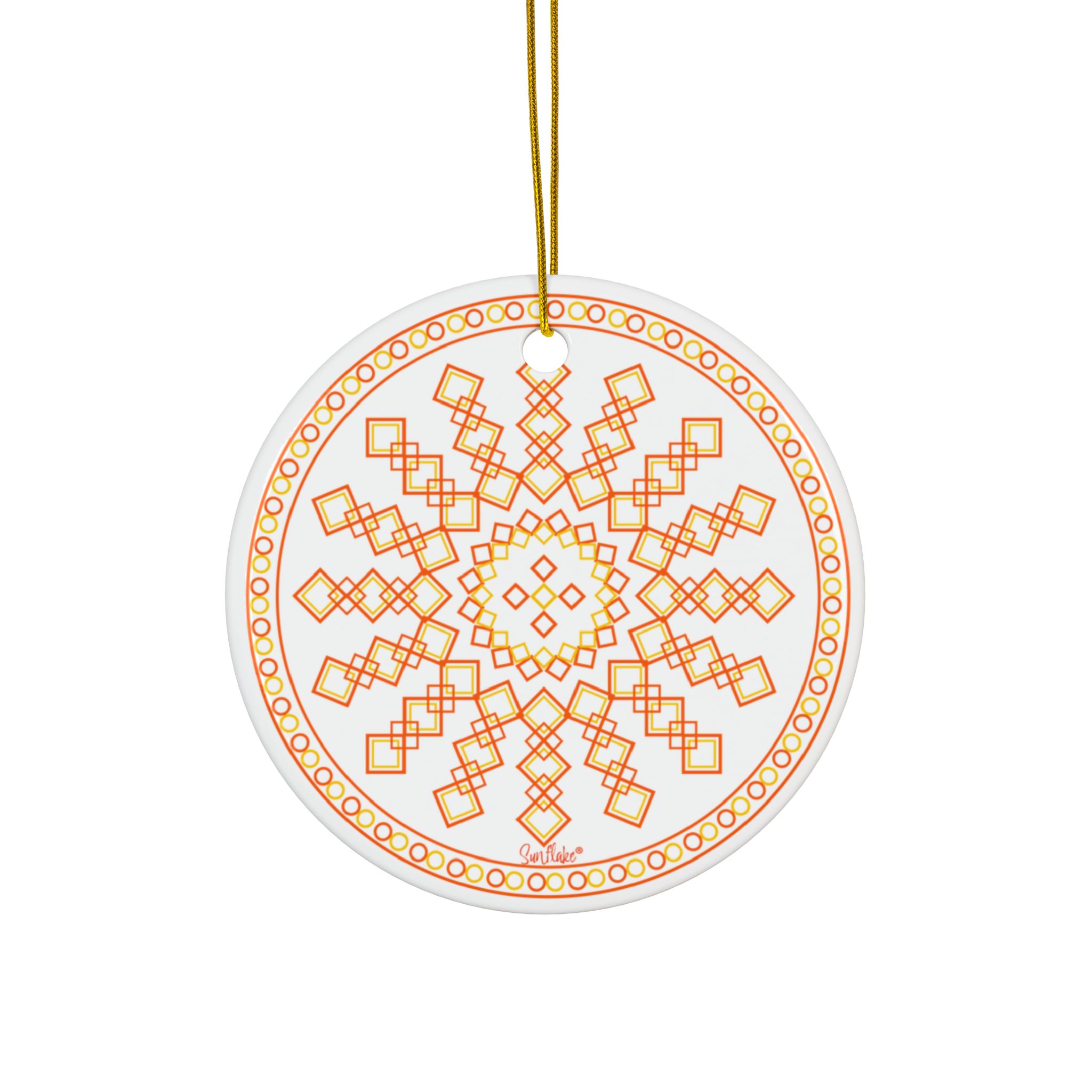 Sunflake Ceramic Ornament #18   2-Side Print