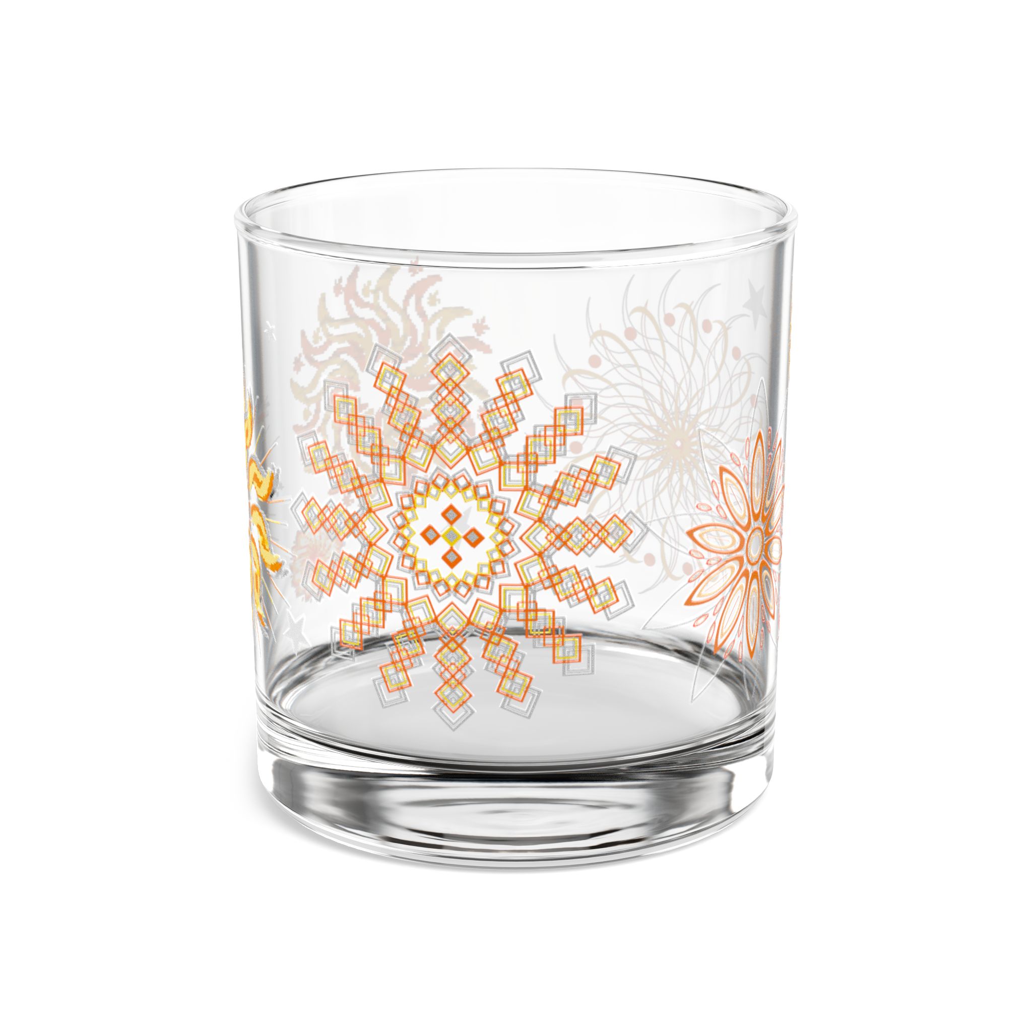 Sunflake Rocks Glass #1 on Clear, 10oz