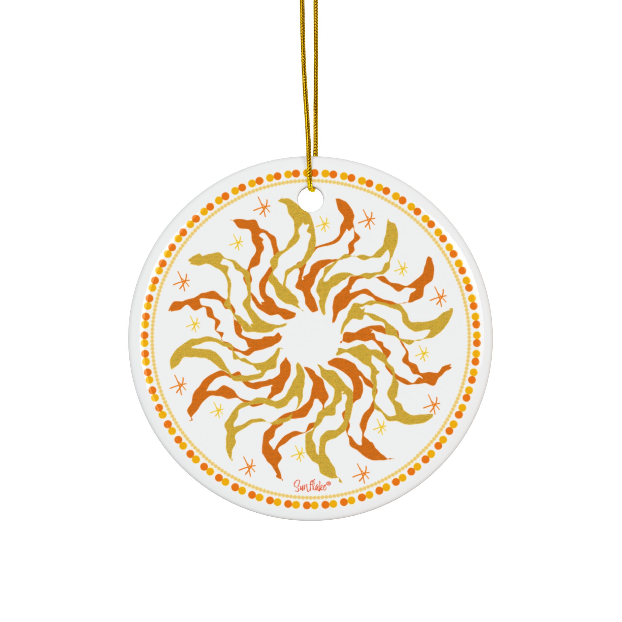 Sunflake Ceramic Ornament #13   2-Side Print