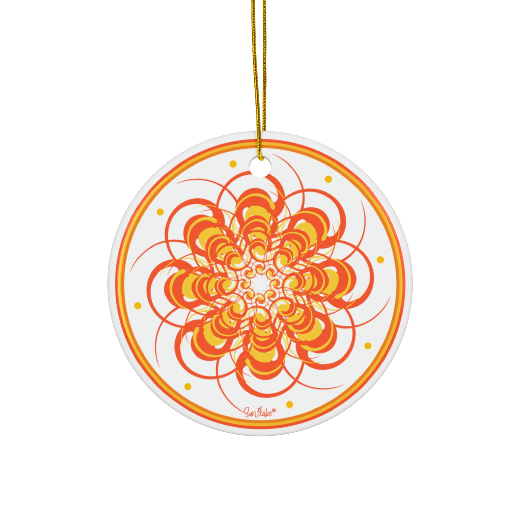 Sunflake Ceramic Ornament #9   2-Side Print