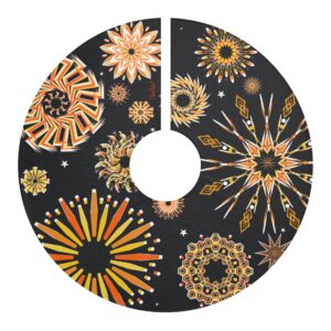 Sunflake Christmas Tree Skirt #2 on Black