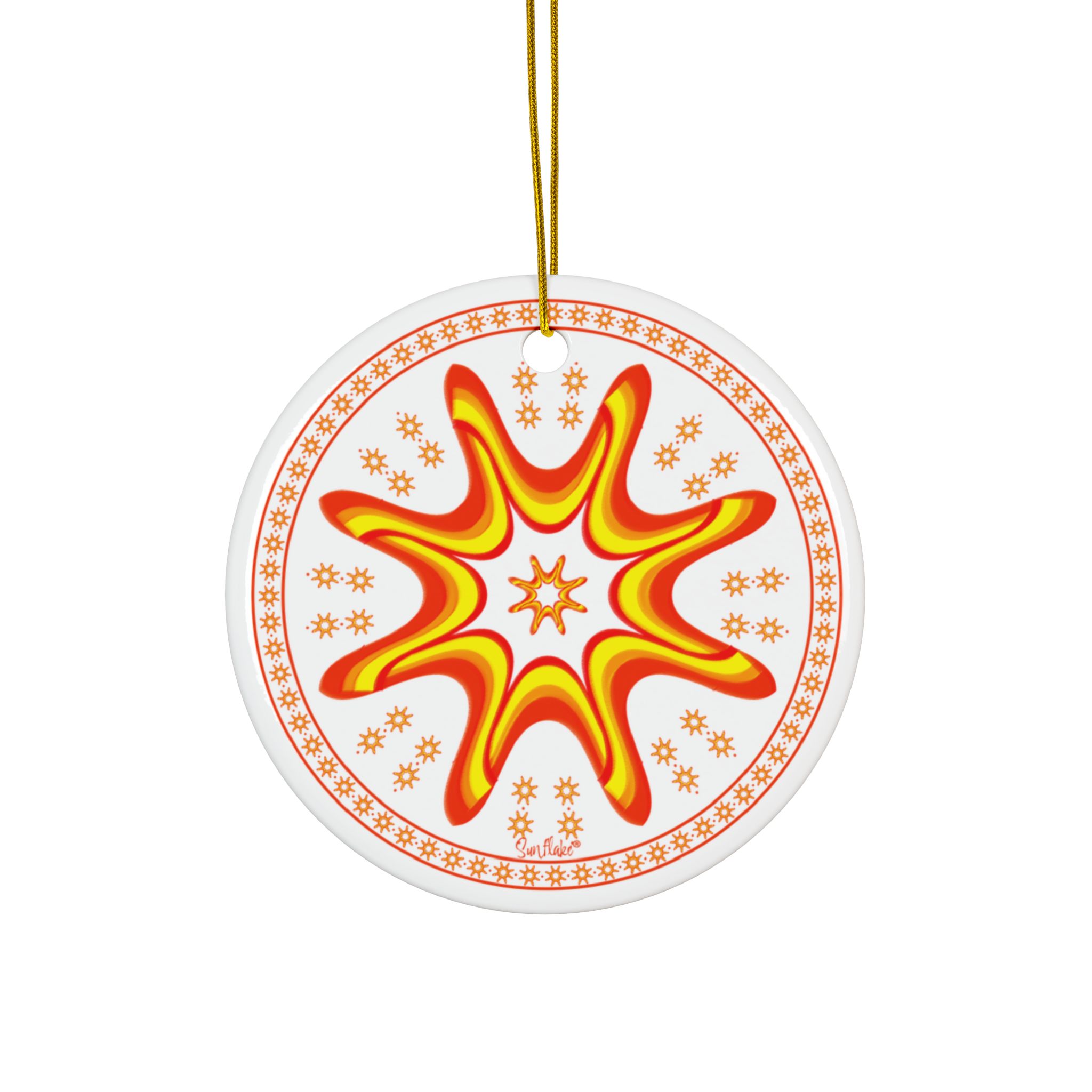 Sunflake Ceramic Ornament #10   2-Side Print